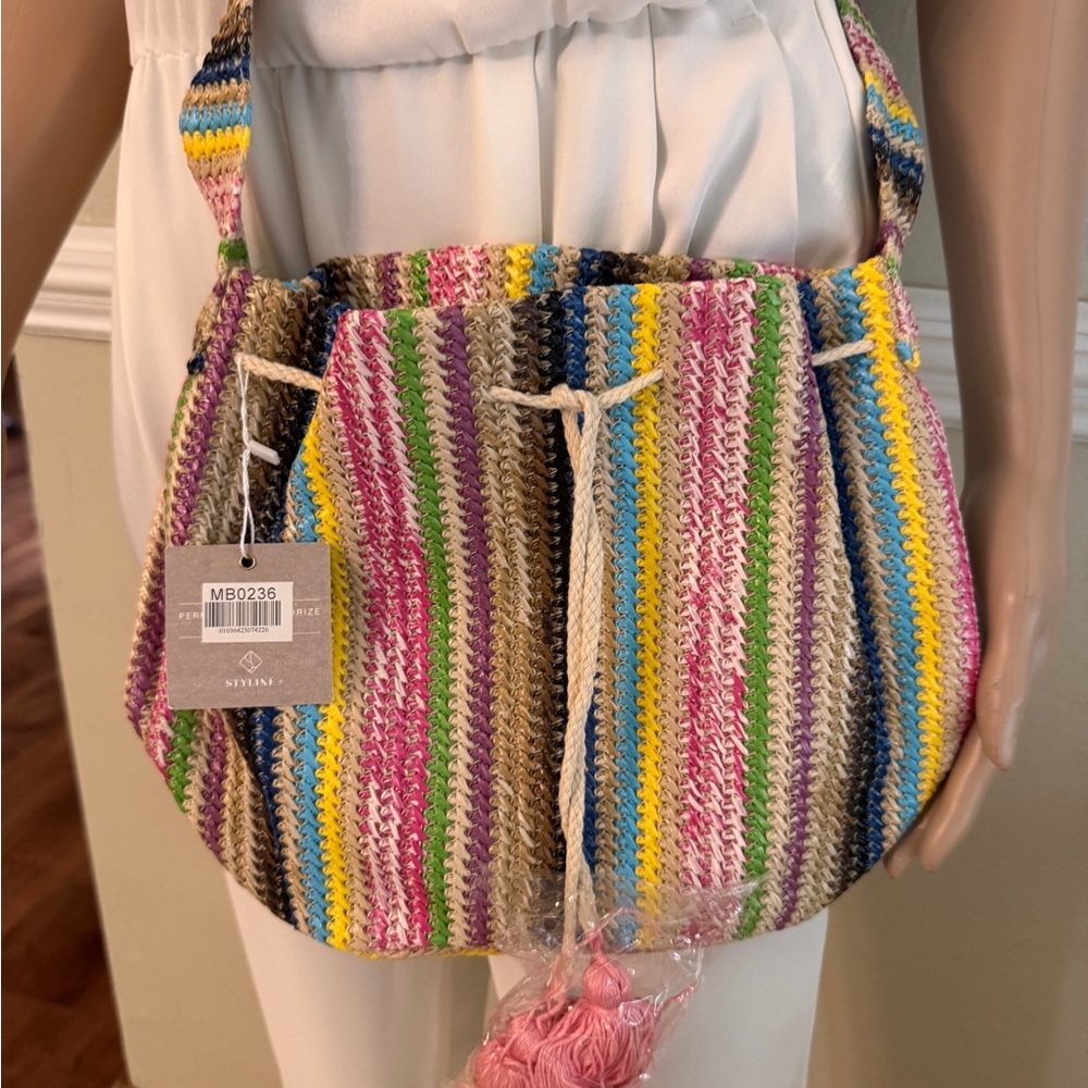 Colorful Striped Shoulder Bag - Picture 3 of 6